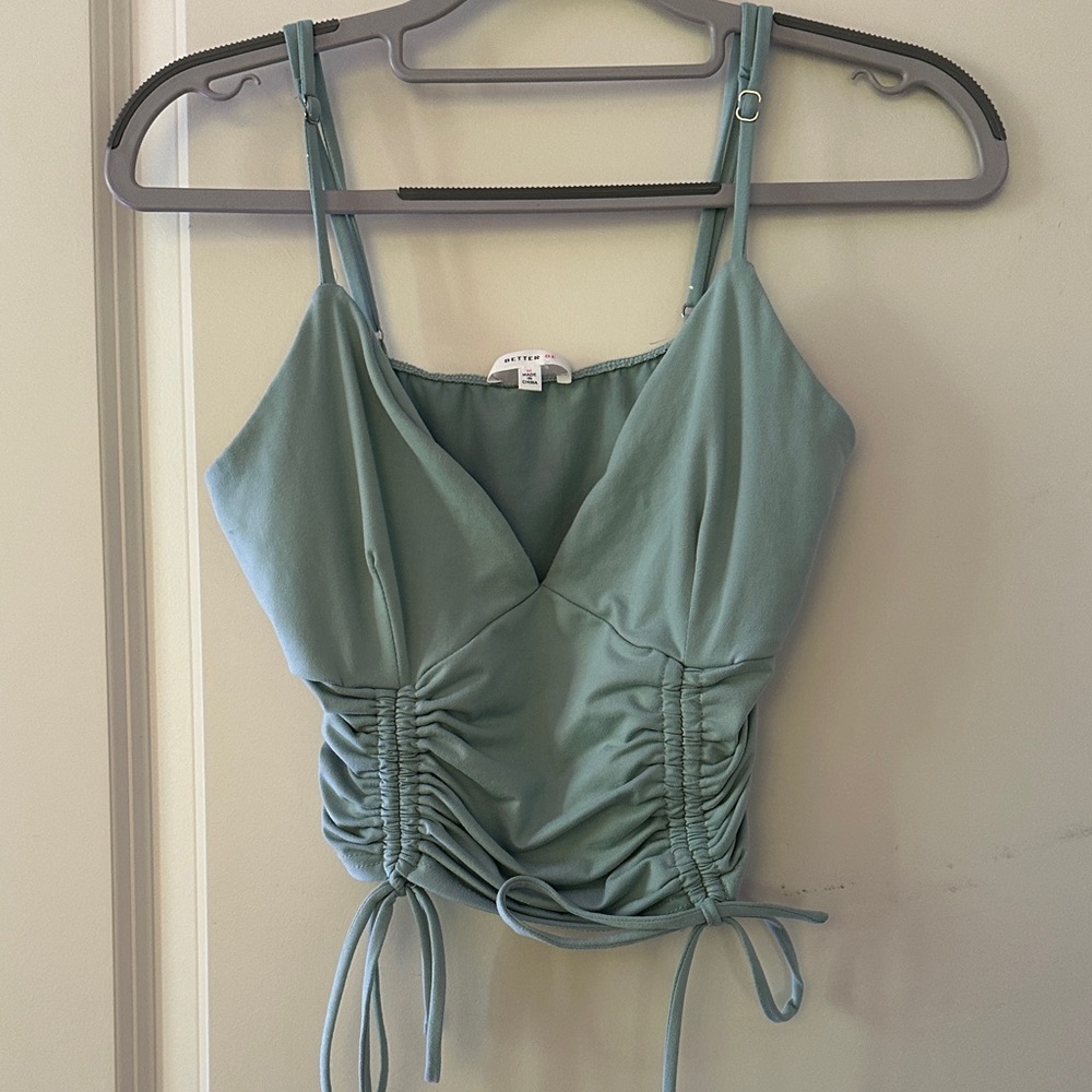 Seafoam Ruched Crop Tank